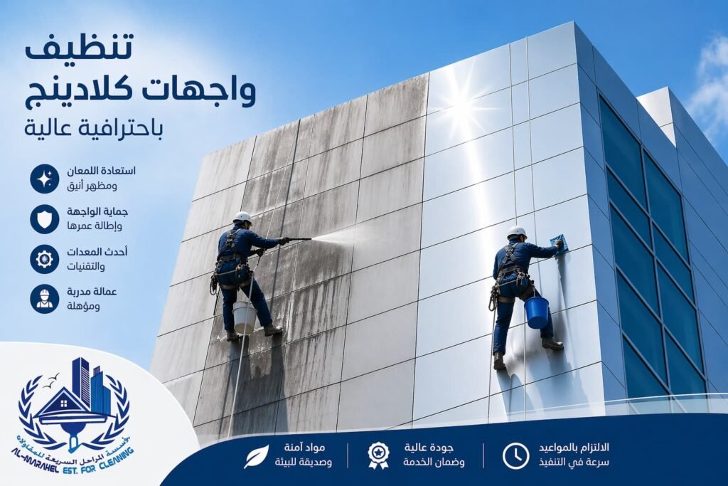 تنظيف واجهات كلادينج